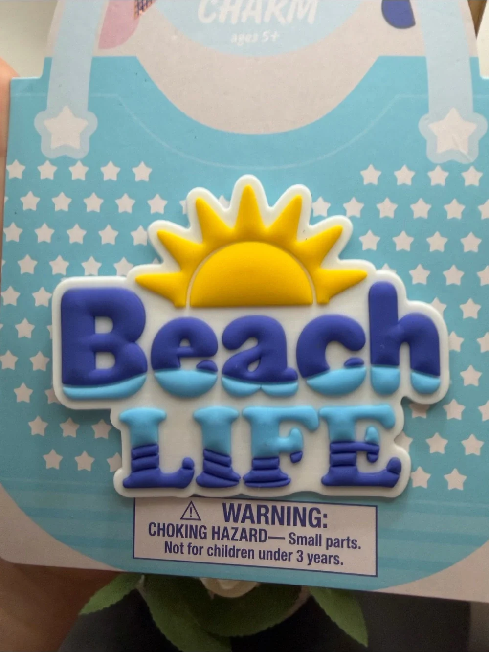 Beach Life Jumbo Charm - Yellow Sun with Blue Letters - Picture 2 of 6